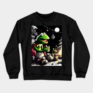 Puppet Wonderland: Festive Art Prints Featuring Whimsical Puppets for a Joyful Christmas Celebration! Crewneck Sweatshirt